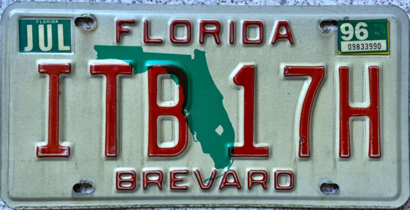 Florida Green Map Brevard Co. USA License Licence Number Plate ITB 17H