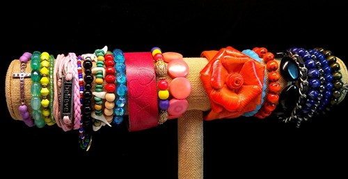 23 Multi Color Stretch Bangle Bracelet Lot