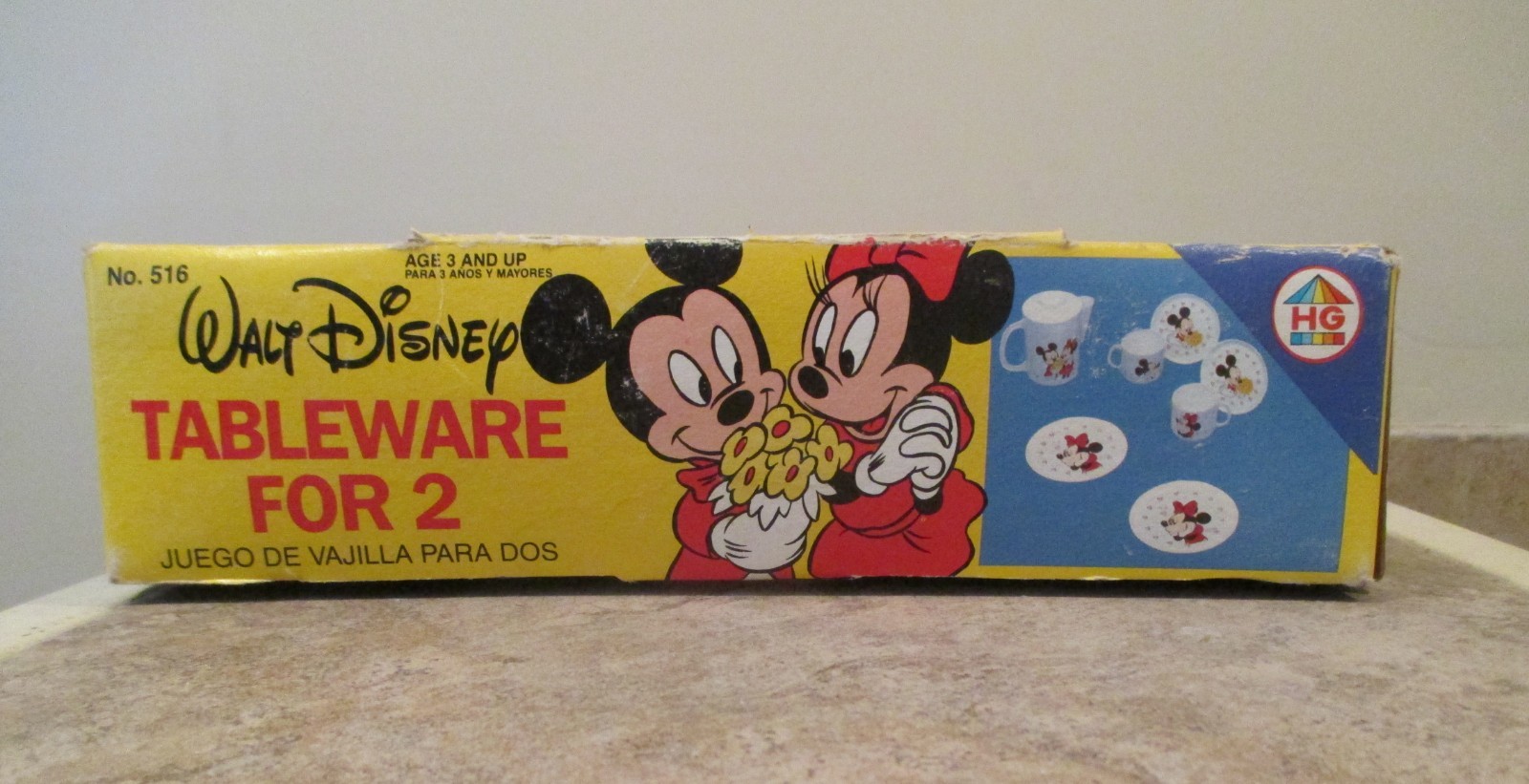 Vintage Walt Disney Mickey & Minnie Tableware For 2 Set - 7 Pieces - #516