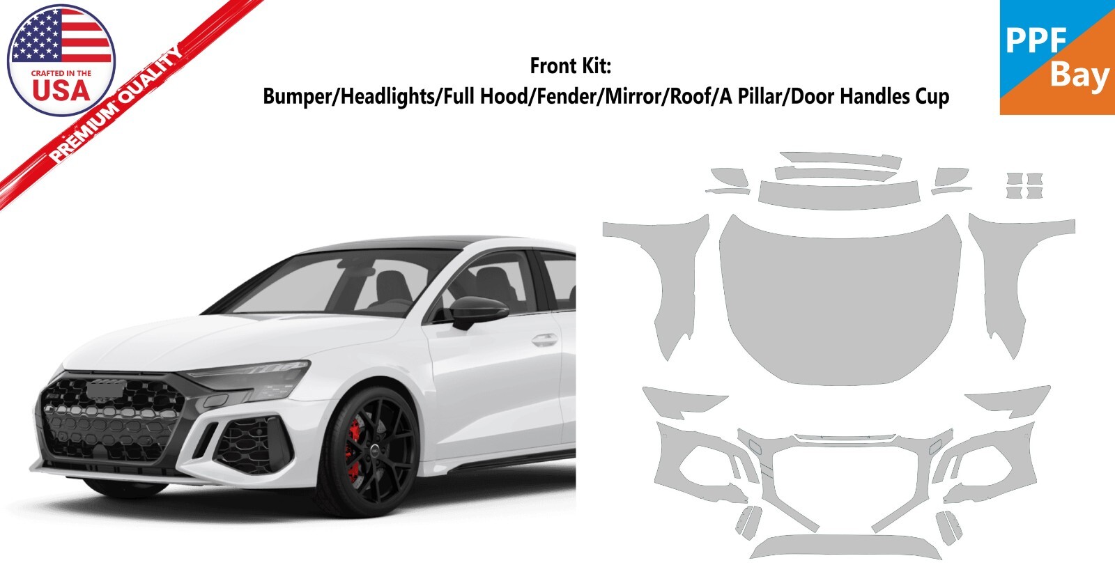 Full Hood & Fender + Mirror Kit | AUDI RS3 2019 Full Hood & Fender + Mirror Kit | AUDI RS3 2019