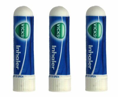 3 x Vicks Inhaler for Nasal Congestion Cold Allergy Blocked Nose Fast Relief DHL