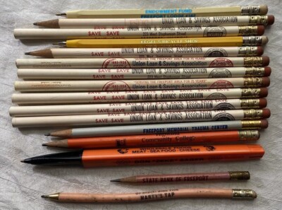 Vintage Advertising Pencils Pens Lot Freeport Illinois Kegels Bicycle Banks K 