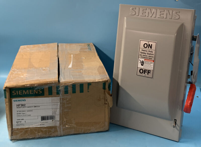 Siemens Hf362  60 A Heavy Duty Fusible Saftey Switch 3 Pole 600v New