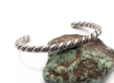 Navajo Sterling Silver Twist Cuff Horse Whisperer Small 6.5  Bracelet (21g)