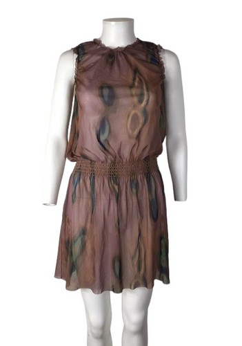 Vtg Jean Paul Gaultier JPG Marble Print Sheer Mesh Dress S
