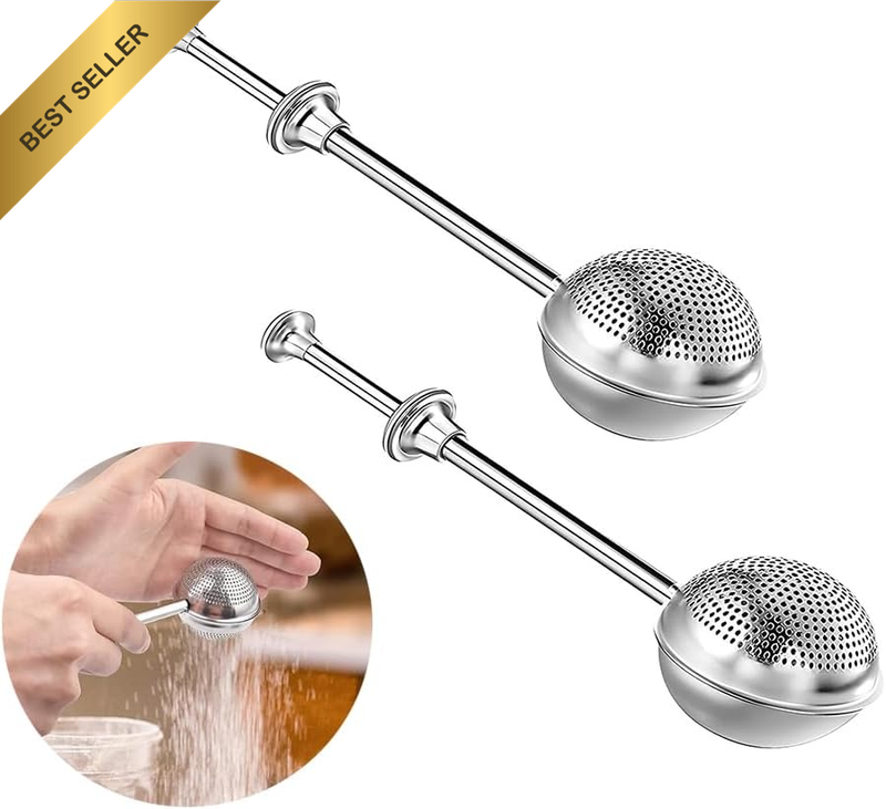 2 Pcs Bakers Dusting Wand for Sugar Flour and Spices, Stainless Steel Flour Dust