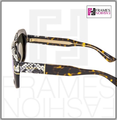 Pre-owned Gucci 1157 Brown Lime Mirrored Ayers Snake Leather Fantasy Sunglasses Gg1157s In Kclz9