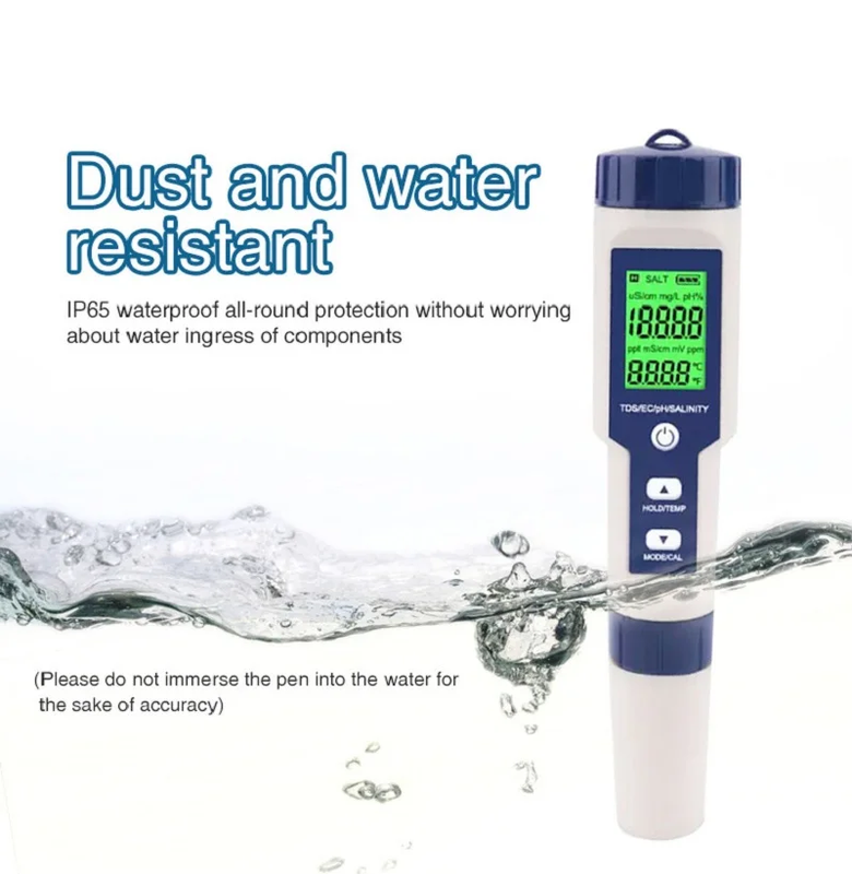 NOYAFA EZ-9909 5 in 1 TDS/EC/PH/Salinity/Temperature Meter Digital Water Quality
