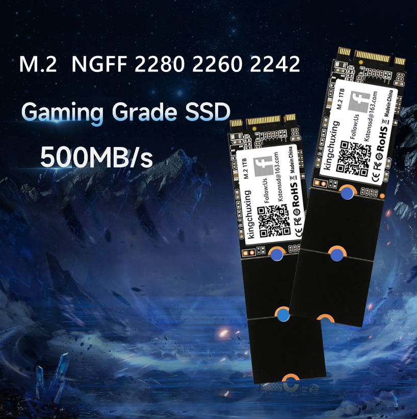 Kingchuxing M.2 NGFF SSD 2280 2260 2242 1TB SATA Solid State Drive 550MB/s Lot