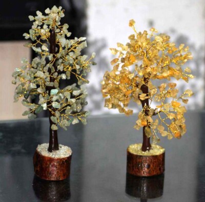 300+ Natural Gemstones Bonsai Tree of Life Home Decor Energy Healing 8-10"