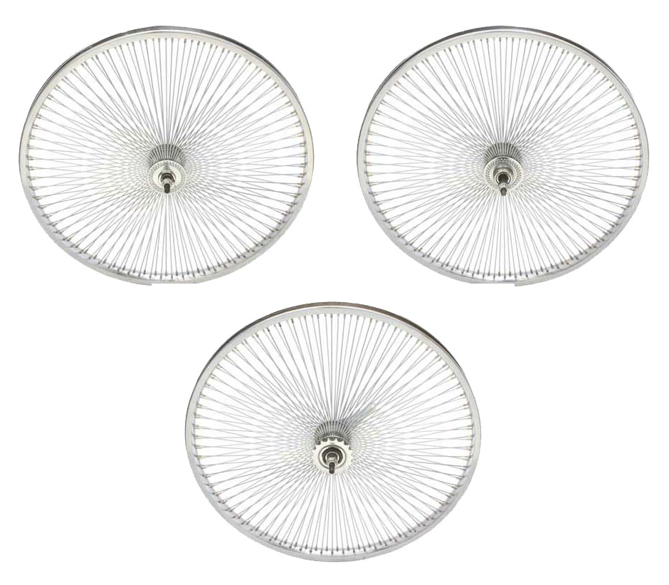 F&R LOWRIDER 24" FRONT COASTER OR FREEWHEEL DAYTON 144 SPOKE 14G 3/8 AXLE CHROME