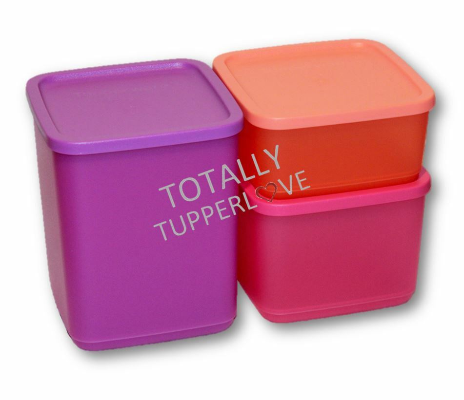 Tupperware Square Rounds Set of 3 Modular Cubix Basic