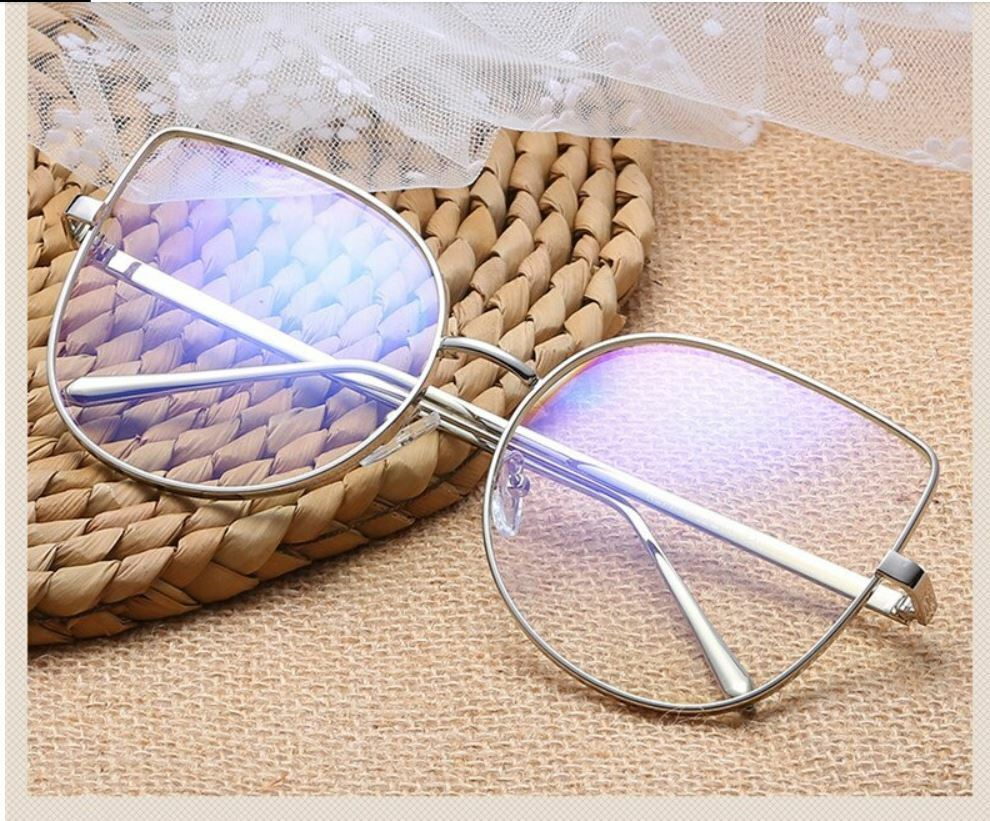 Gafas para Mujer Lentes Transparentes Marco Dorado de Metal de