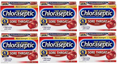 Chloraseptic Sore Throat Lozenges Soothing Fast Acting Pain Relief 18ct 6 Pack