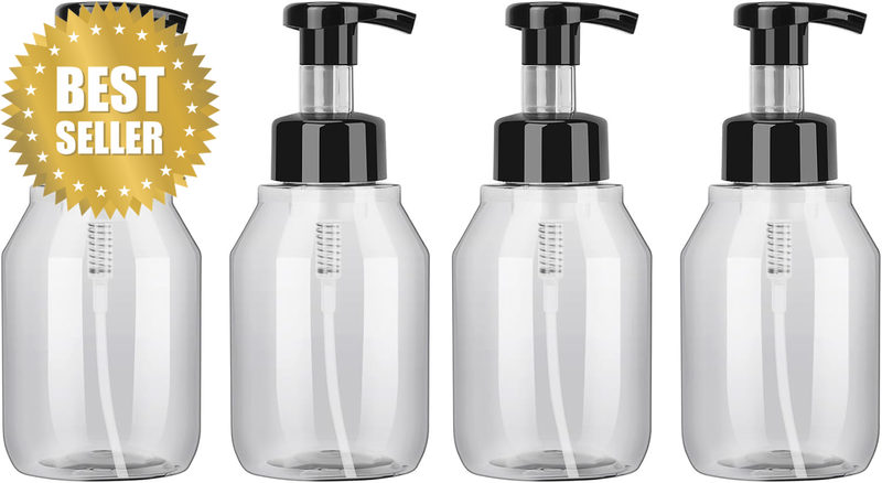 Foaming Soap Dispenser Refillable - 4 Pack Clear Foaming Hand Soap Dispenser Pum