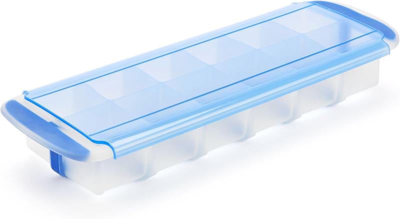 Touch Prep and Freeze Ice Tray, 2-Oz. Cubes, Stackable with Slide-Off Cover