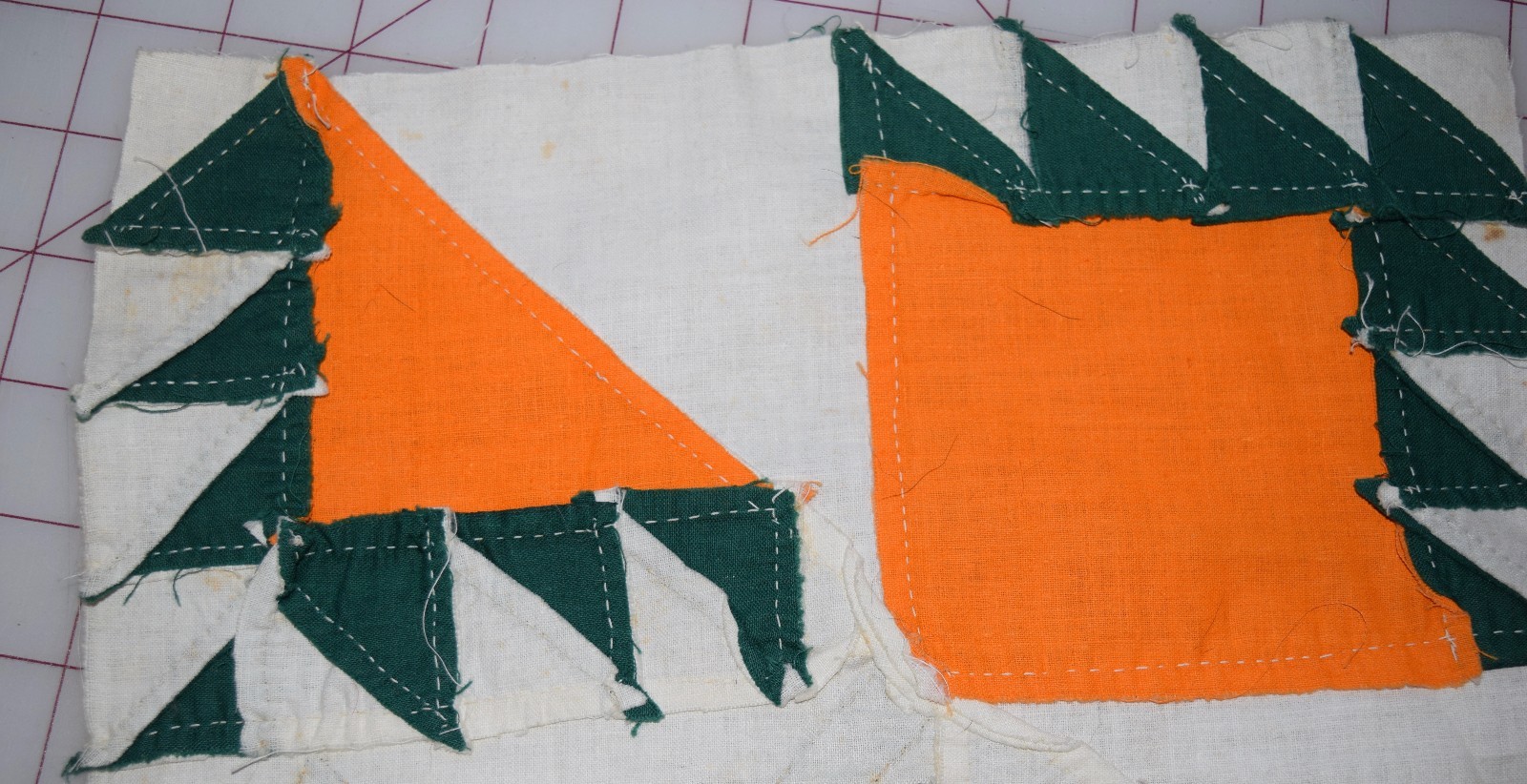 8 1860-70 pieced Lily quilt blocks, beautiful and crisp piecing