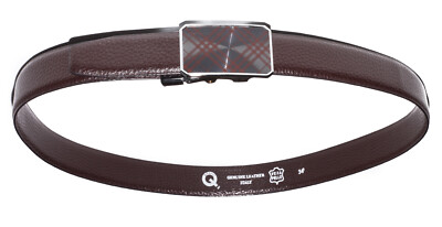 Men's Fashion New Q Brand Brown Belt 100% Leather Ratchet Model E3843 34'' 