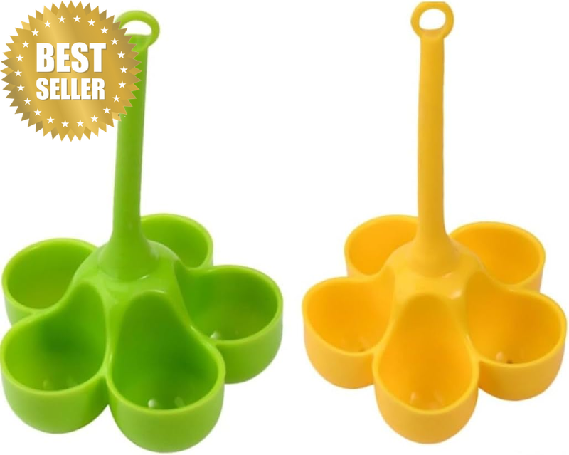 2PCS Silicone Kitchen Five Hole Egg Steamer, Egg Holder, Kitchen Small Tool, Com