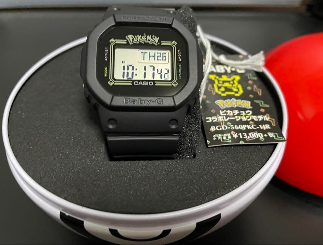 【美品】BABY-G/ベビーG ポケモン25th限定 CASIO 腕時計 ピカチュウとBABY-Gがコラボ。'90年代テイストでピカチュウが