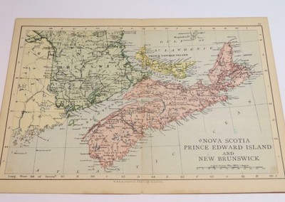 A4 Reprint of Nova Scotia Acadia Map Canada