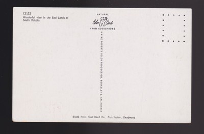 C3122 Wonderful view in the Bad Lands of South Dakota SD postcard