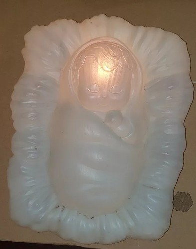 General Foam Baby Jesus Blow Mold White Nativity Christmas LIGHTS UP