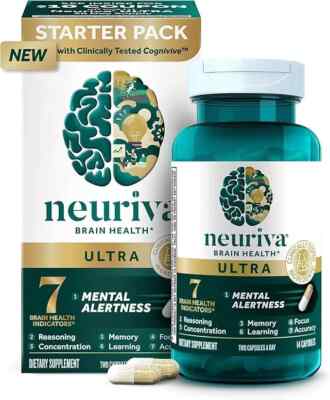Neuriva Ultra Brain Health Mental Alertness Memory Focus 60 Capsules - no box