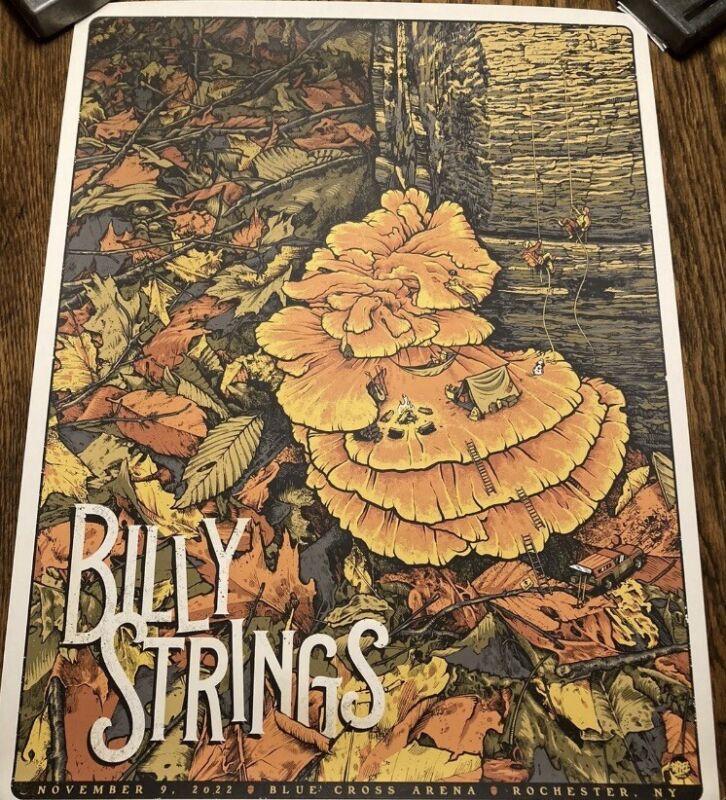 Billy Strings Rochester NY Poster AP Signed #ed Mint 🔥 Blue Cross Arena 11-9-22