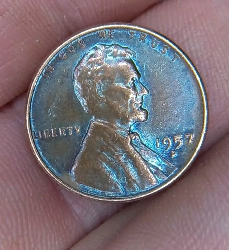 Blue Shaded 1957 Wheat Penny | eBay