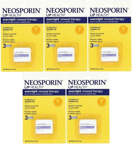 5 Pack Neosporin Lip Health Overnight Renewal Therapy 0.27 O