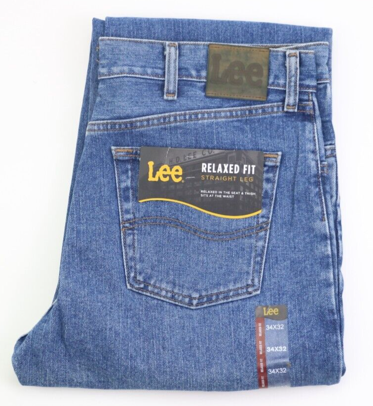 

Мужские джинсы прямого кроя Lee Relaxed Fit, размер W34 L32, 100 % хлопок, новинка, Синий, Lee Relaxed Fit