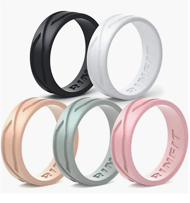 Women Silicone Wedding Rings | Band – 5 Rings pack - 4 LOVE Collection by Rinfit