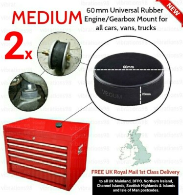 2x 60mm Universal Rubber Engine/Gearbox Mount for Vehicles - DIY, Mechanic, Car