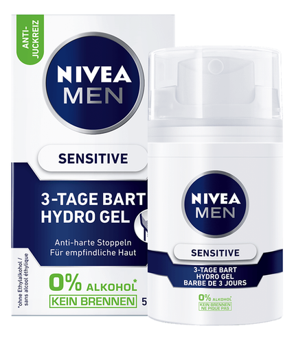 Nivea Men Bartpflege Sensitive 3-Tage Bart Hydro Gel Anti-harte Stoppeln 50ml