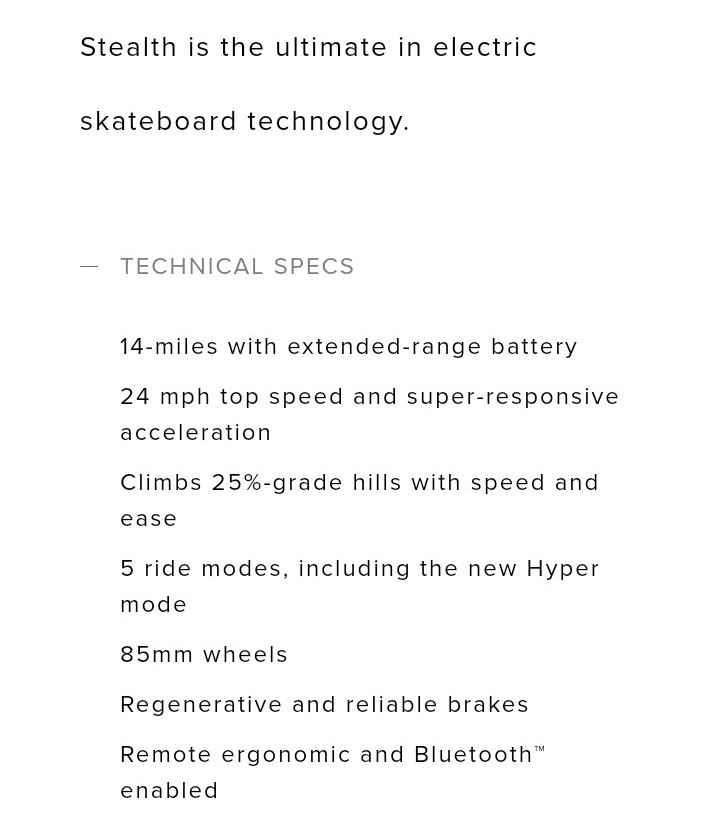 Boosted Board Stealth - Electric Longboard - NEW STILL IN BOX NEVER BEEN OPENED