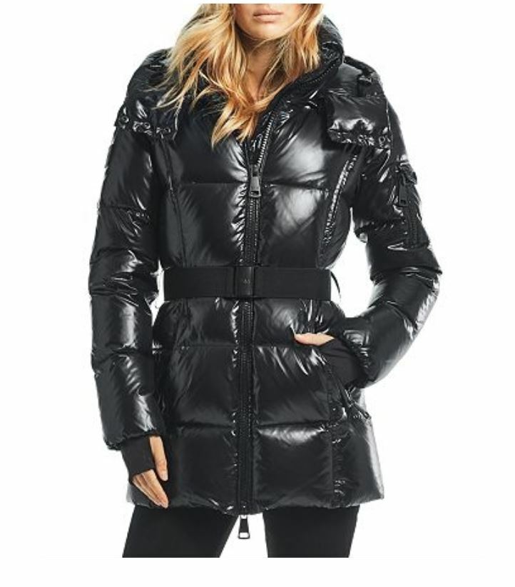 Pre-owned Sam . Ny Soho Wind & Water Resistant Goose Down Coat Jet Black Size S