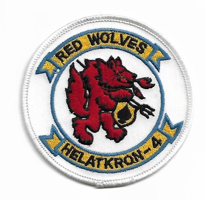 * SALE * USN HELATKRON HAL-4 RED WOLVES patch HH-1K LIGHT ATTACK HELICOPTER SQN