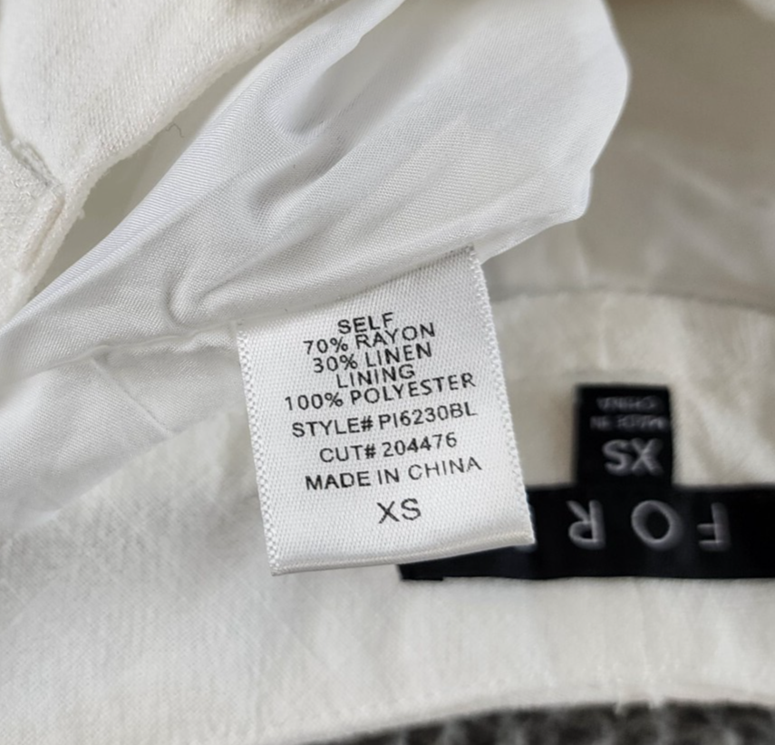FORE Linen Blend High Rise Slim Fit Pants Womens XS White Belt Loops Zip Closure - Picture 10 of 13