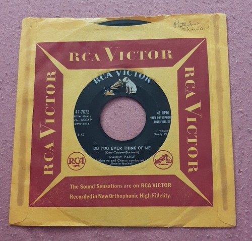 Randy Paige 45 Do You Ever Think Of Me / To Cry Alone RCA