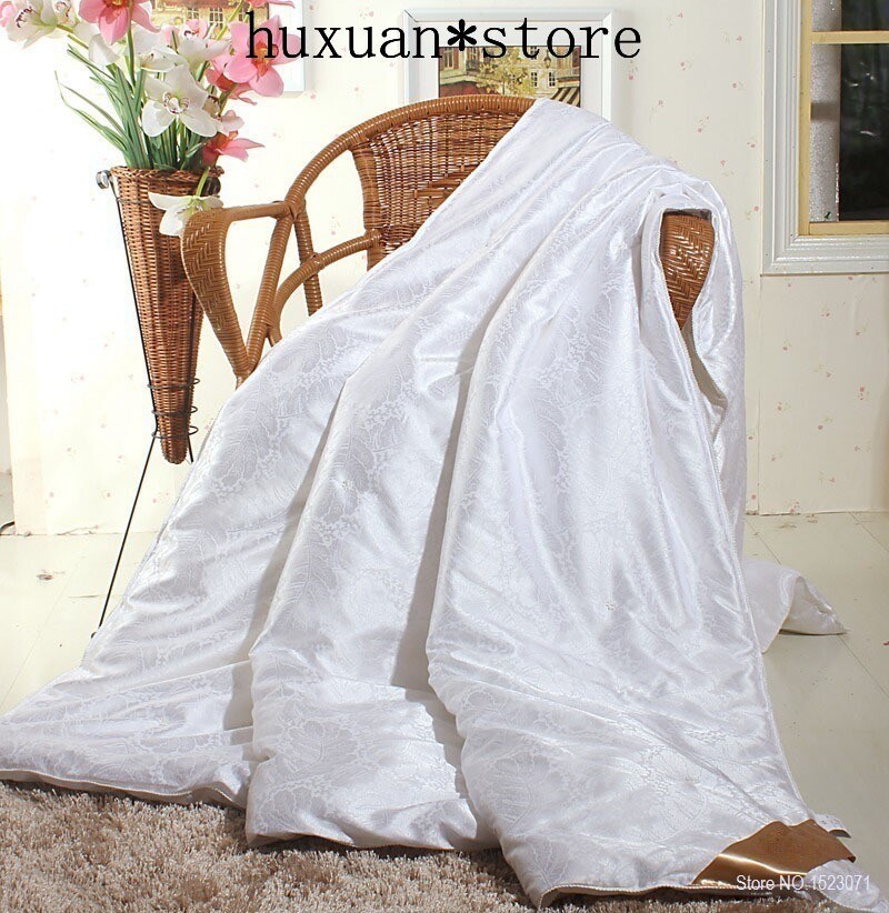 100 Mulberry Silk Comforter Full Twin Size White Red Color Quilt