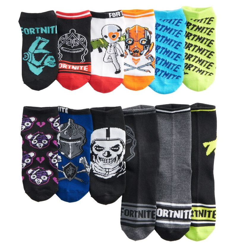 Youth Boys 12 Pairs Low Cut No Show Crew Length Collectible Box
