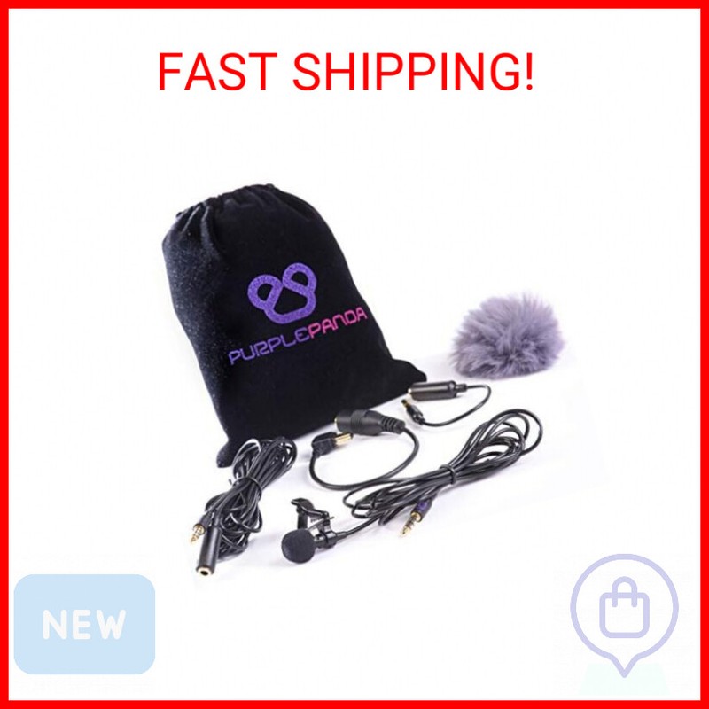 Purple Panda Lavalier Lapel Microphone Kit - Clip-on
