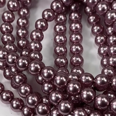 Czech Round Glass Imitation loose Pearls Dusty Rose nacre pearl col 2,3,4,6,8mm