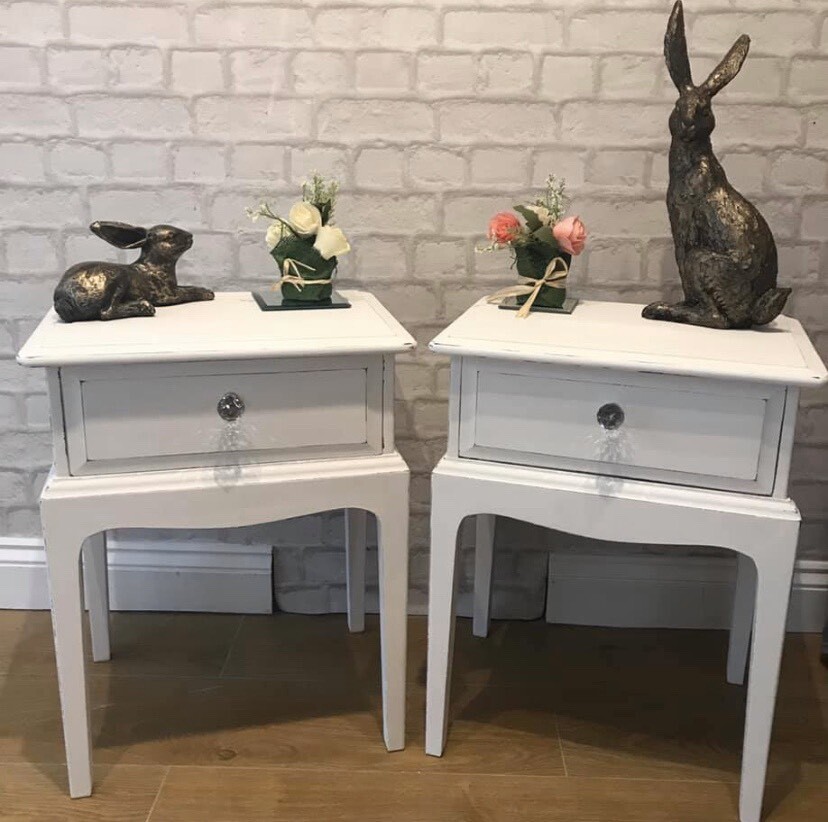 Newly refurbished shabby Vintage STAG minstrel bedside in