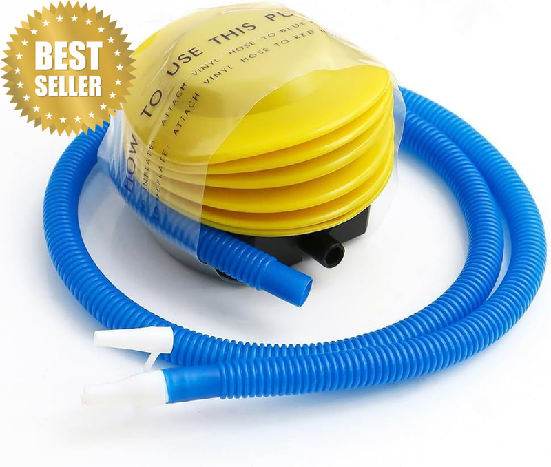 Foot Operated Air Pump with Plastic Corrugated Hose, Portable Inflatable Pump fo