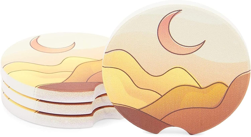 Ceramic Cup Holder Coasters for Bohemian Style Car Accessori