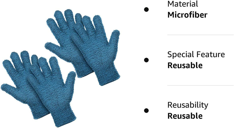 2 Pairs Microfiber Gloves for Plants Dusting Cleaning Gloves Mittens House Cars