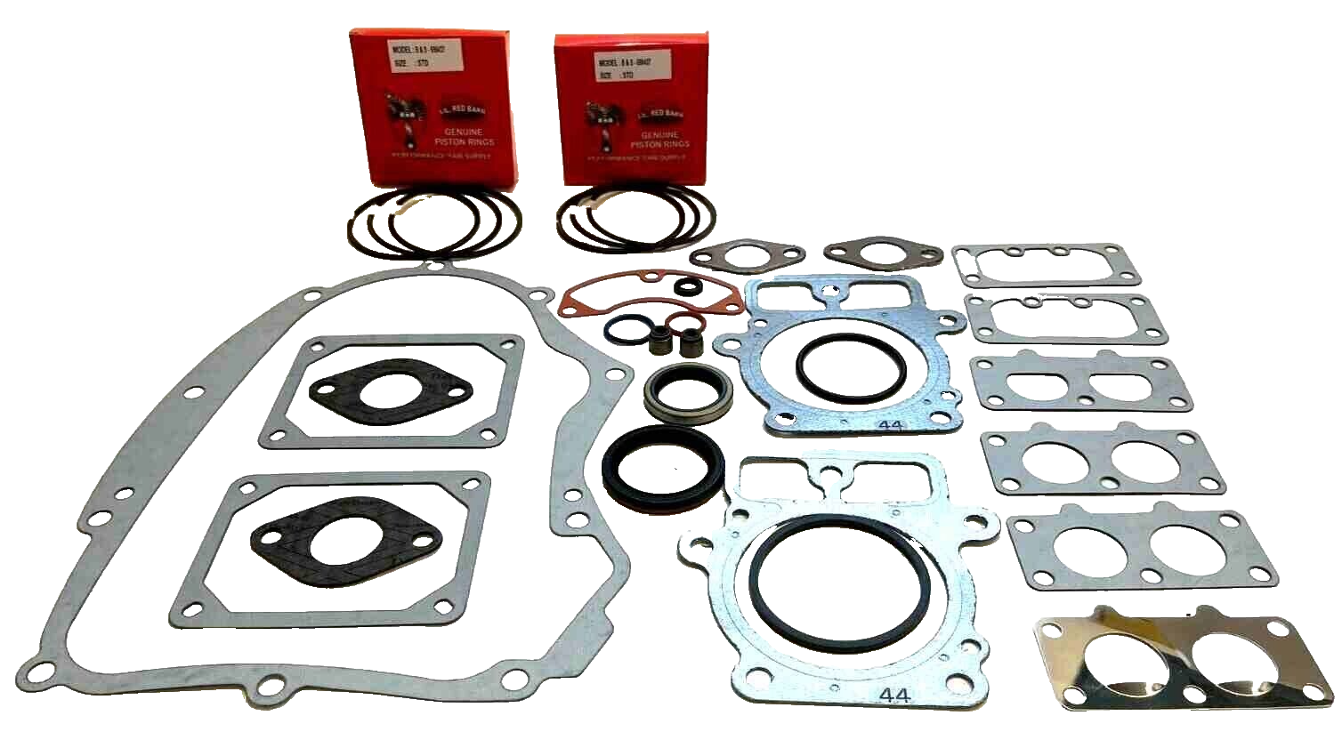 2 SETS OF 698437 PISTON RINGS & GASKET SET FITS BRIGGS 20HP