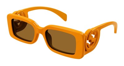 Pre-owned Gucci Gg1325s-008 Orange Sunglasses In Brown